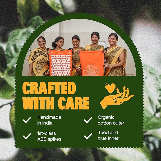 ShaktiMat Classic Acupressure Mat & Neck Pillow Set, Level 1 Intensity in Black, Sustainable & Durable, Relieves Stress & Tension, Promotes Relaxation & Focus