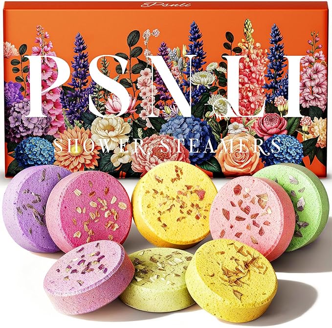 Shower Steamers Aromatherapy Stocking Stuffers 8 Scents – Christmas Gifts for Women Elegant Packaging with Essential Oils, Relaxing Spa Shower Tablets for Stress Relief, Self Care