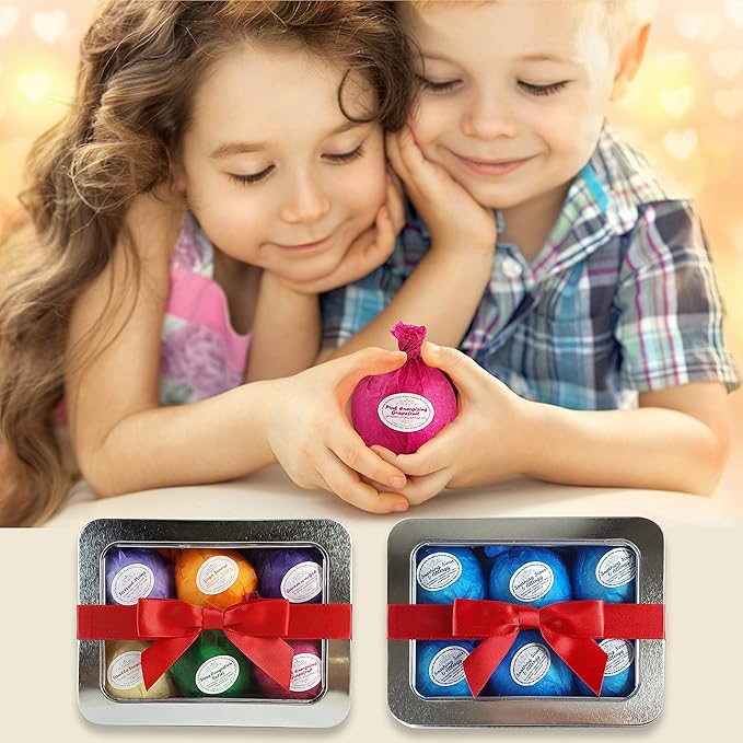 Rejuvelle Bath Bomb Gift Set -6 All Natural Soothing Sinus, Allergy, And Congestion Relief Fizzies. Eucalyptus, Peppermint Essential Oils to Help You Breathe Easy! Enjoy a Moisturizing Fizzy Fun Bath.