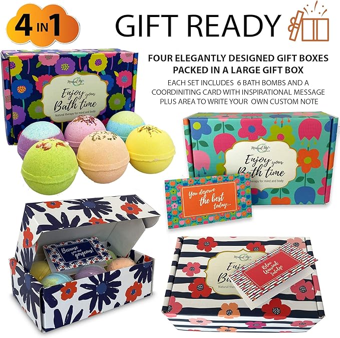 Shower Steamers for Women, 24pc Shower Bombs Aromatherapy Gift Set w/Organic Essential Oils, Shower Steamers for Women, Bath Bombs for Women Gift Set, 24 Natural & Organic Bath Bombs w/Essential Oils