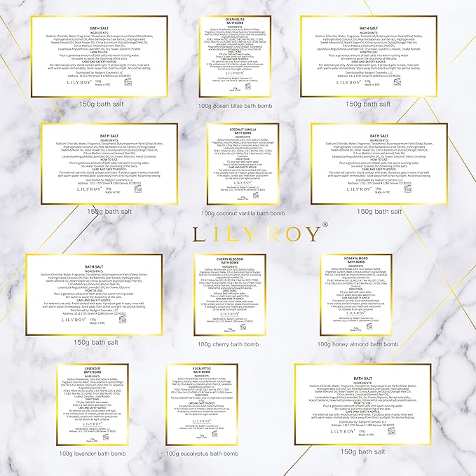 Luxury Mothers Day Gifts for Women15-Piece Floral 6 x 150g Bath Salt & 6 x 100g Bath Bomb Gift Set for Christmas Gifts, Bath & Body Gift Set for Women, Self Care Kit Elegant Box | Birthday Gift