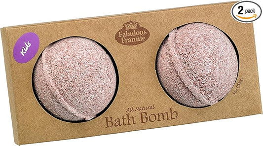 Fabulous Frannie Kid's Peace and Calm Natural, Handmade Bath Bomb Gift Set, Pure Essential Oil, Coconut Oil, Witch Hazel, Fizzies to Moisturize Skin, 2.5oz (Pack of 2)